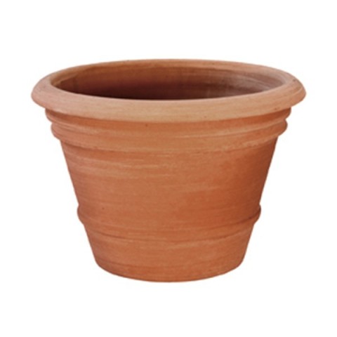 Smooth wheel-thrown terracotta vase